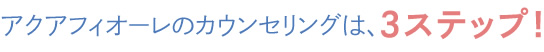 アクアフィオーレのカウンセリングは、3ステップ！