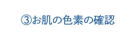 3.お肌の色素の確認